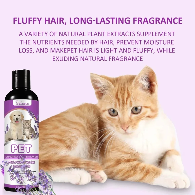 Pet Shampoo Flea Killer Hair Softening Relieve Itching PH Balanced Cleaning Natural Long-lasting Fragrance Mite Removal Dirt – Bild 4