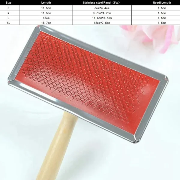 Wool Carding Comb Shedding Tool Pet Cleaning Spinning Needle Grooming Cats Supplies Dogs Hair Wooden Handle Slicker Brush Profes - Imagen 4