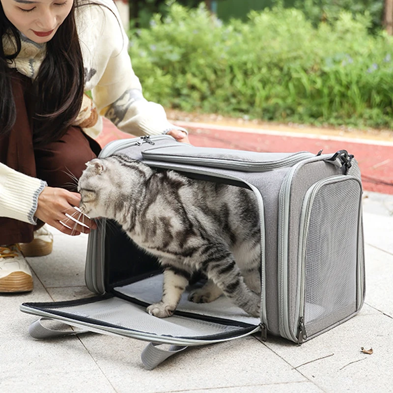Portable Dog Cat Carrier Bag Soft Side Backpack Pet Carriers Dog Travel Bags Airline Approved Transport Outgoing Pets Handbag – Bild 4