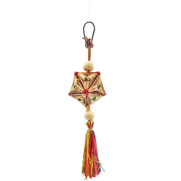 1 Pc Random Style Pet Parrot Bird Chew Toys Handmade Natural Straw Chewing Bite Hanging Cage Bell Swing Climb Playing Pendant - Image 5