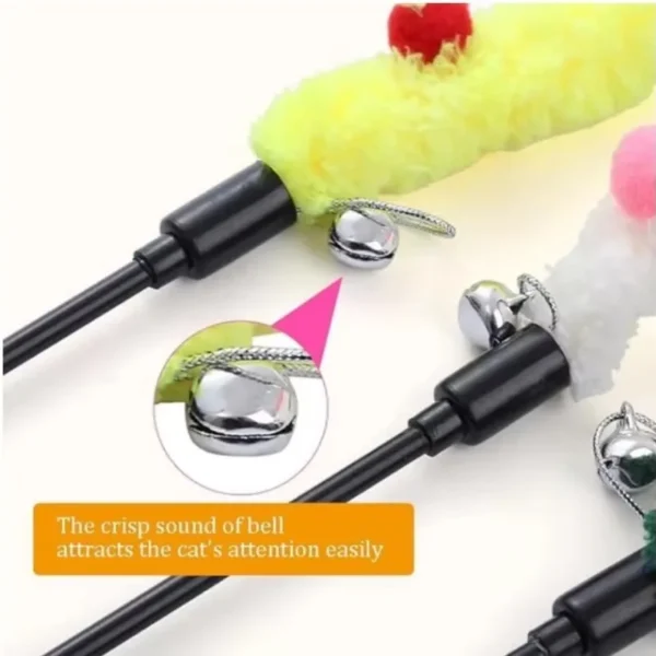 Cat Toy Feather Cat Teaser Wand Cat Interactive Toys Funny Caterpillar Colorful Rod Christmas Hairball Teaser Wand Pet Supplies - Image 3