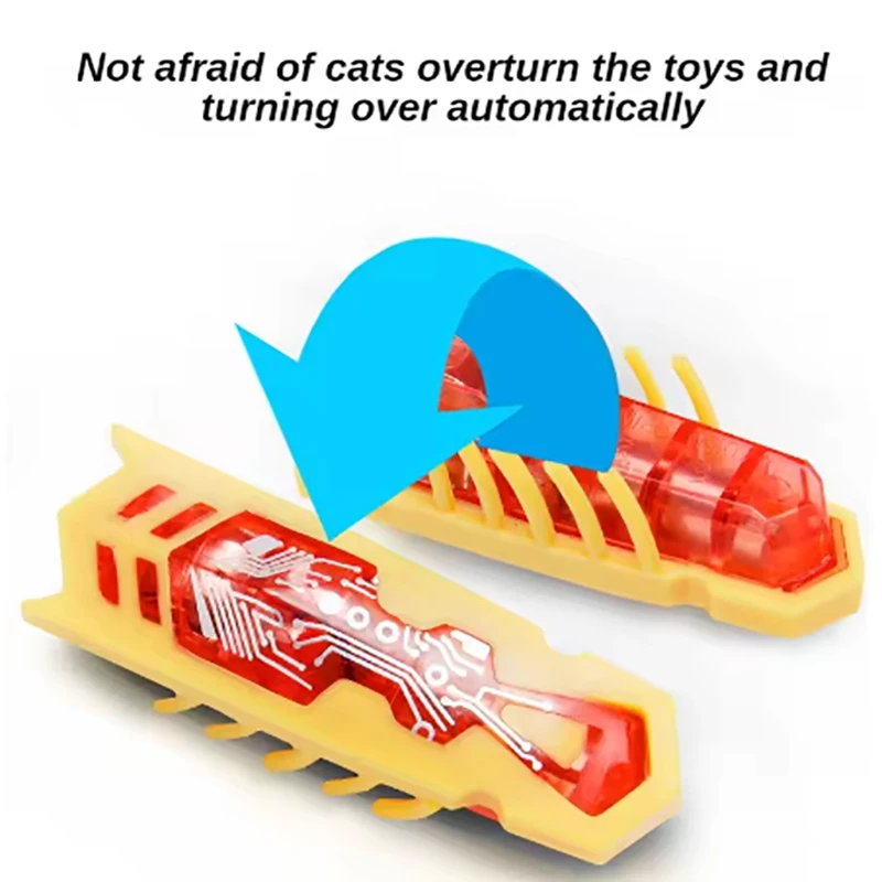 Pet interactive mini electric nano insect cat toy automatic obstacle avoidance and flipping toy battery driven Beetle toy - Imagem 3