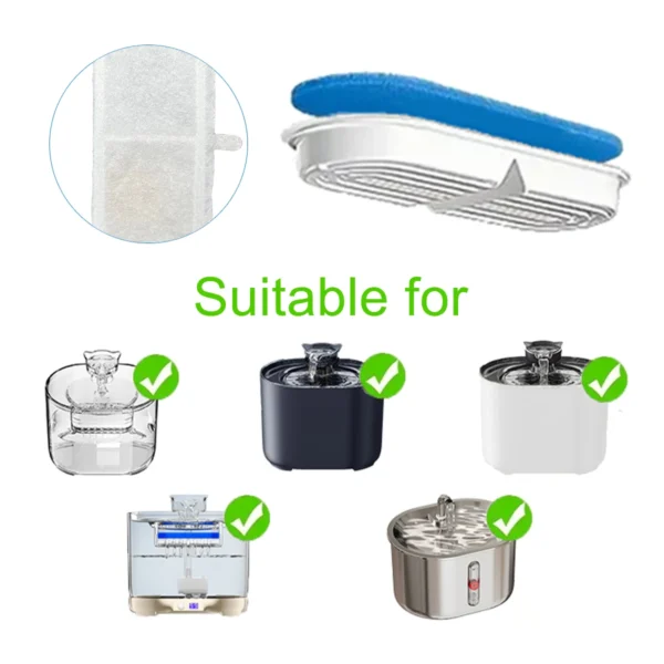 Replacement Filters for FW666 Cat Water Fountain Activated Carbon Replacement Filters Pet Cat Water Dispenser Filters Accessorie - Image 2
