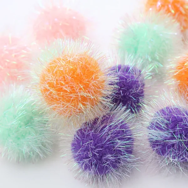 Candy Color Small Ball Cat Toys Kitten Interactive Chew Pet Toy Funny Cat Scratcher Plush Ball - Image 3
