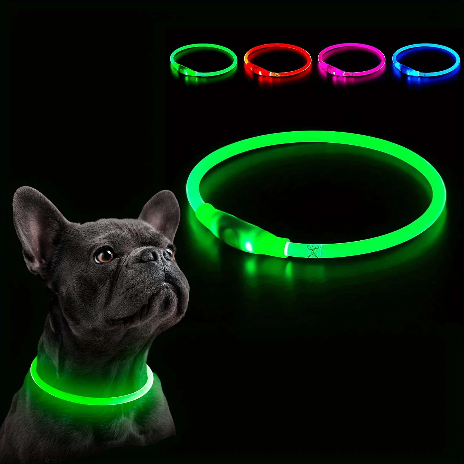 Pet Dog LED Light Collar Luminous Anti-Lost Dog Collar USB Rechargeable Dog Necklace Collar — изображение 6