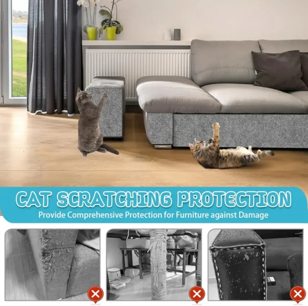 Trimmable Anti Cat Scratch Mat Self-Adhesive Carpet Mat Pad Cat Pet Scratcher Furniture Couch Corner Indoor Sofa Wall Protector - Image 4