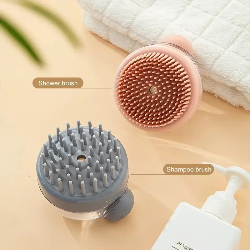 Dog Shower Brush Pet Dog Grooming Massage Bath Cleaning Brush with Shampoo Dispenser for Long Hair Dogs and Cats Shower - Image 5