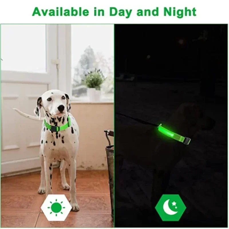 LED Glowing Dog Collar Adjustable Flashing Rechargea Luminous Collar Night Anti-Lost Dog Light HarnessFor Small Dog Pet Products - Imagem 4