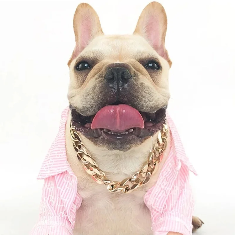 Pet Necklace Medium and Small Dog Collar Jewelry Dog Bully Gold Chain Pet Accessories — изображение 4