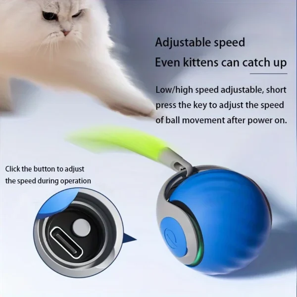 Smart Cat Toys Balls Automatic Interactive Pet Electric Rolling Teaser USB Rechargeable Kitty Moving Bouncing ball Mouse Car toy - Image 2