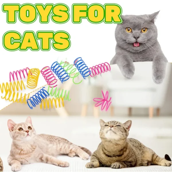 4-200PCS Cat Spring Toy Spiral Color Springs Cat toys Interactive High quality Plastic Spiral Springs Pet Toys Pet Products - Image 3