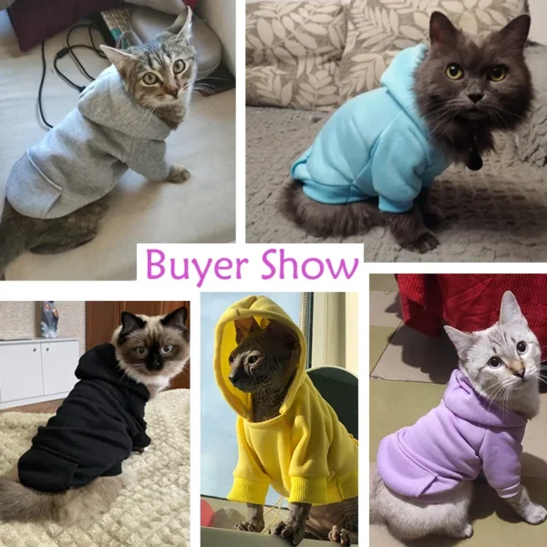Clothes for Cats Pet Clothes Cat Coat Jacket Dog Clothes For Small Dogs Cats Hoodies Pet Outfits Solid Cat Clothing Pet Apparel - Image 3