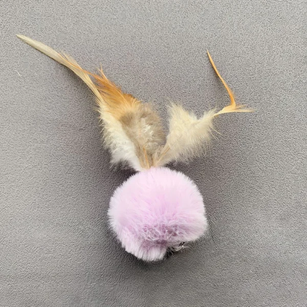 Plush Ball Feather Cat Teaser Stick For Changing Heads Cat Toy Plush Interaction Kitty Pet Toy – Bild 2