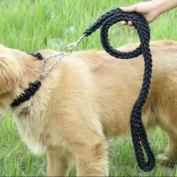 Large Dog Leash Nylon Braided Traction Rope Pet Walking Thick Hand Rope For Bulldog Rottweiler Hound Dogs Accessories - Imagen 3