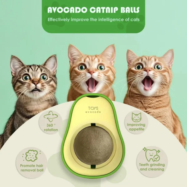 Cat Bite Ball Cat Toy Suitable for Kittens to Clean Teeth, Catnip Relieves Oral Health, Self Entertainment Pet Chewable Ball Toy