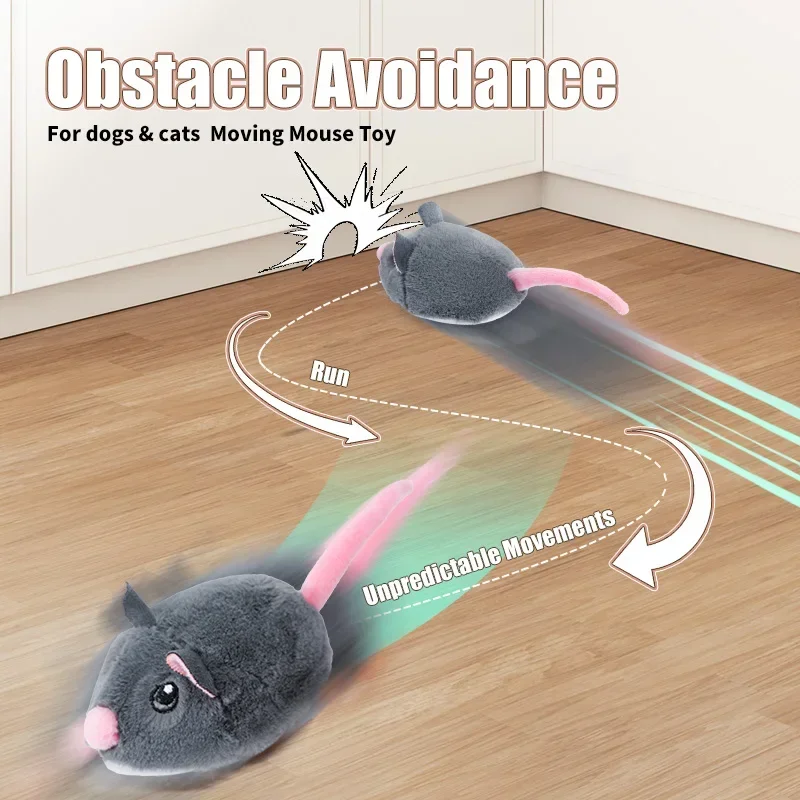 Electric Interactive Mouse Cat Toys Funny Plush Toy Smart Pet Interactive Movement Toys Fast Moving Pet Cat Accessories - Imagen 4