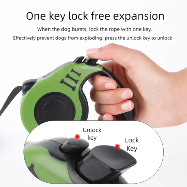 Pet Traction Device Automatic Retractable Dog Leash Bone Printed Rope Chain for Small Medium Large Dogs Adjustable Pet Supplies