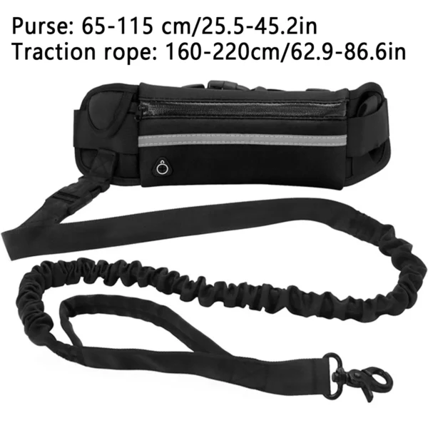 Hands Free Dog Leash Reflective Leash with Waist Bag Retractable Elastic Belt Dog Traction Rope for Running Walking Pet Products - Image 6