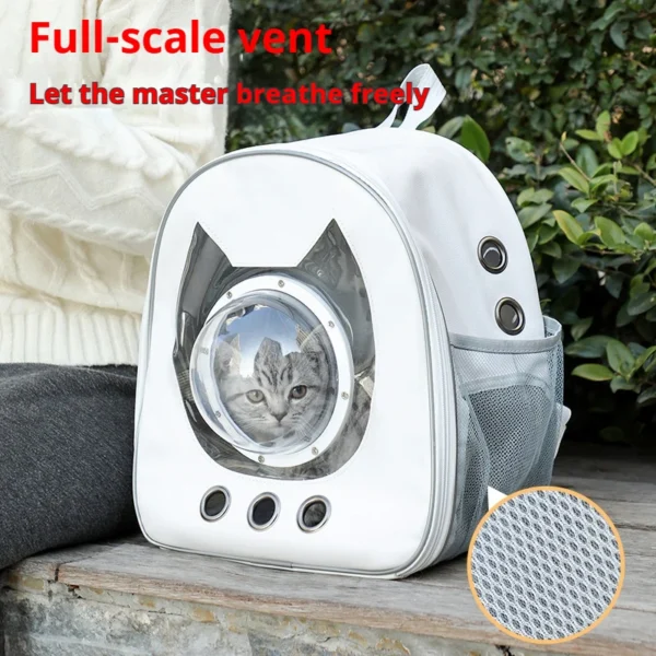 Space Capsule Pet Backpack 360° View/Breathable Mesh/Safety Strap Cat Carrier/Dog Carrier Transparent Bubble - Image 3