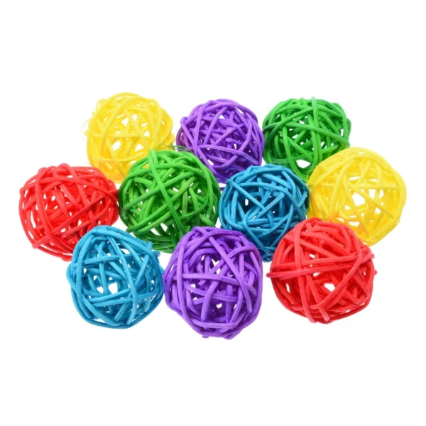 10pcs Primary Color Sepak Takraw Parrot Chewing Toy Ball Pet Bird Foot/foot Scratching/foot Toy Pet Chewing Toy Sepak Takraw - Image 4